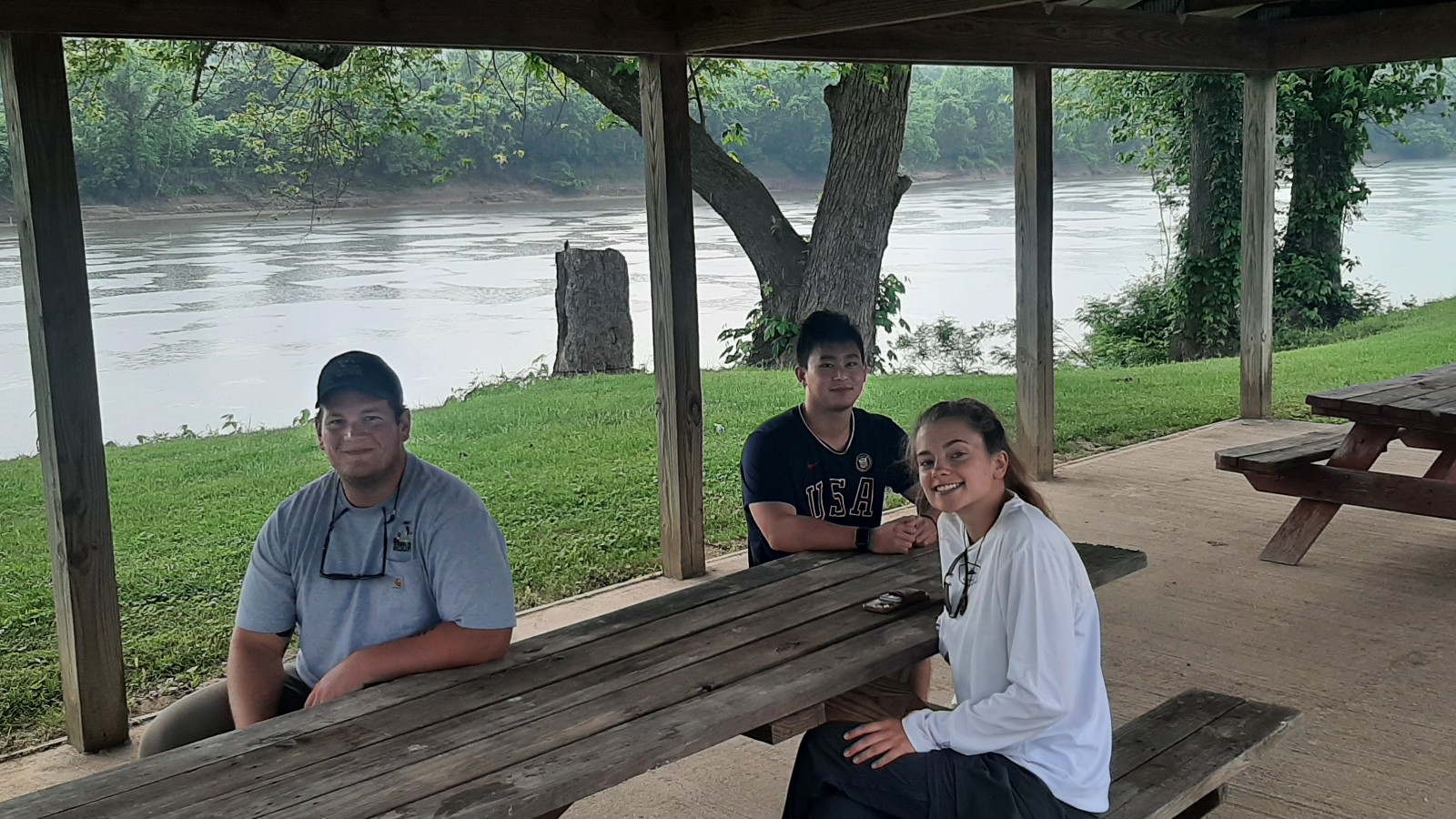 Mike, Hwan, & Kendall on a break near the Ohio River