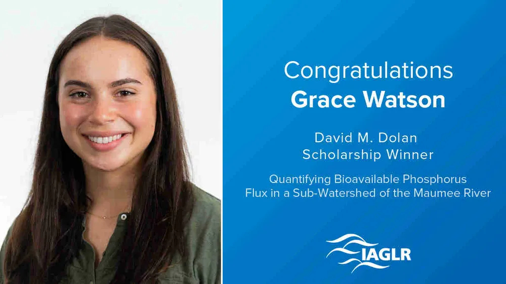Grace Watson headshot next to award text