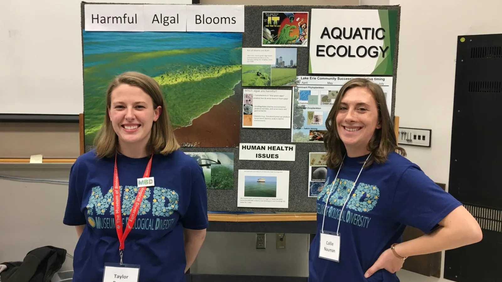 AELers in front of Harmful Algal Bloom display MBD