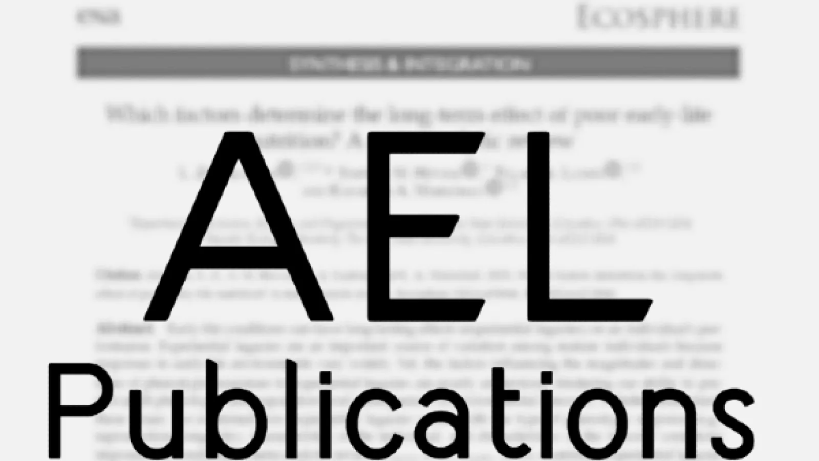 AEL Publications