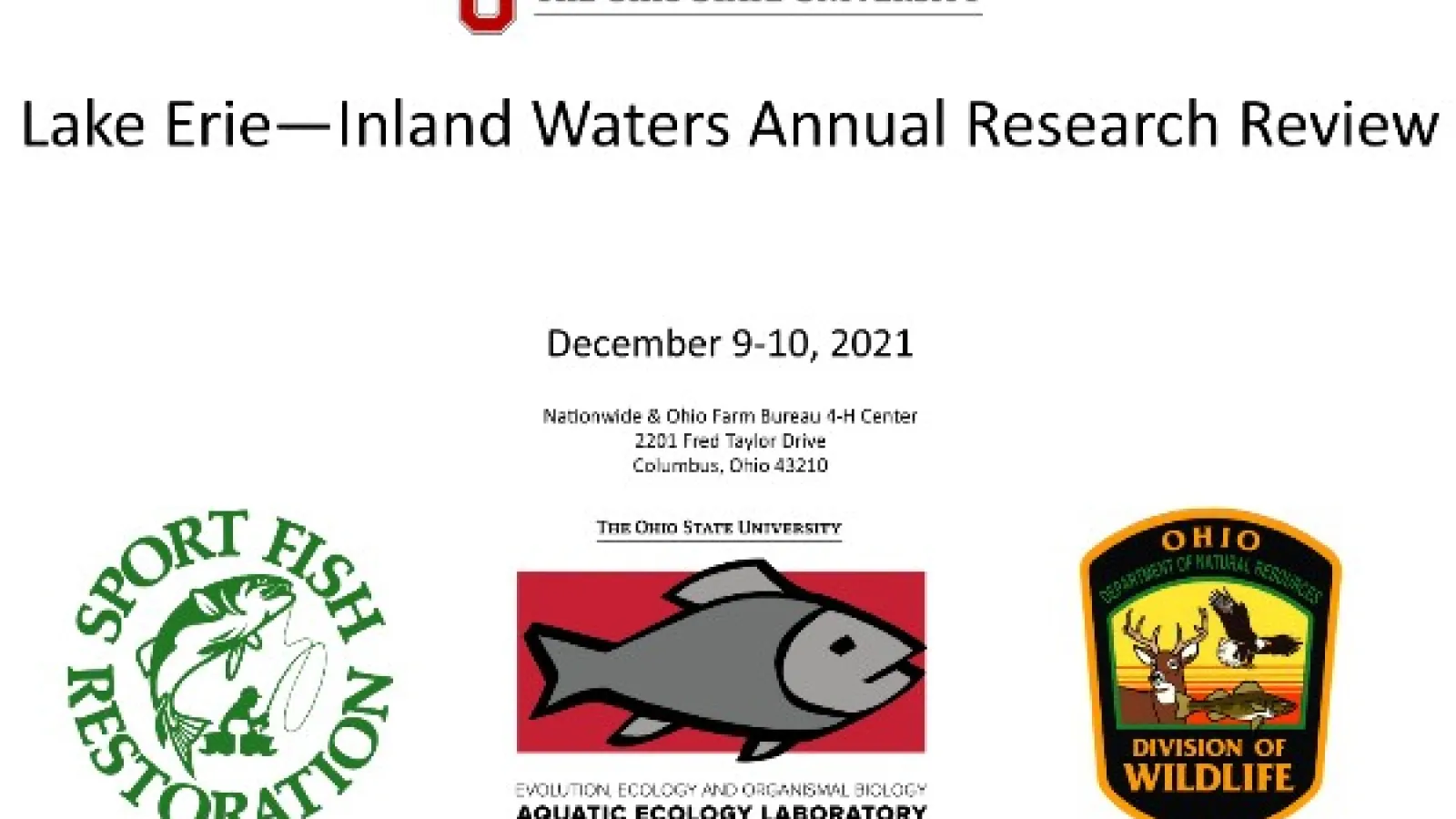 Lake Erie-Inland Waters Annual Research Review Title Slide