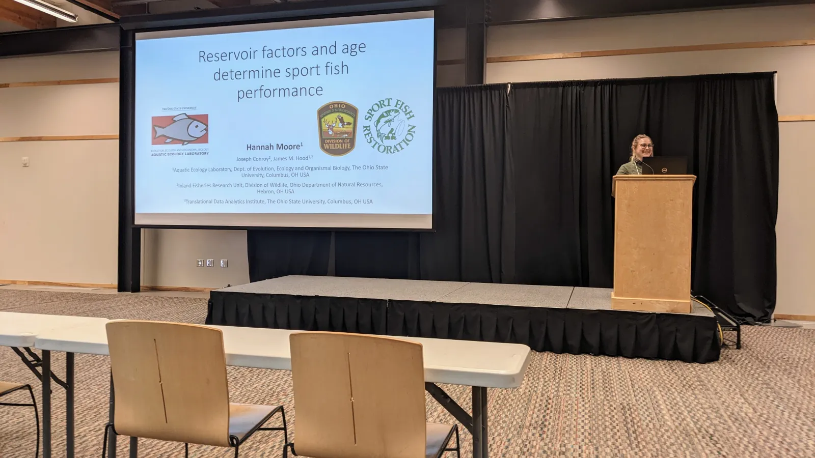Hannah Moore presenting