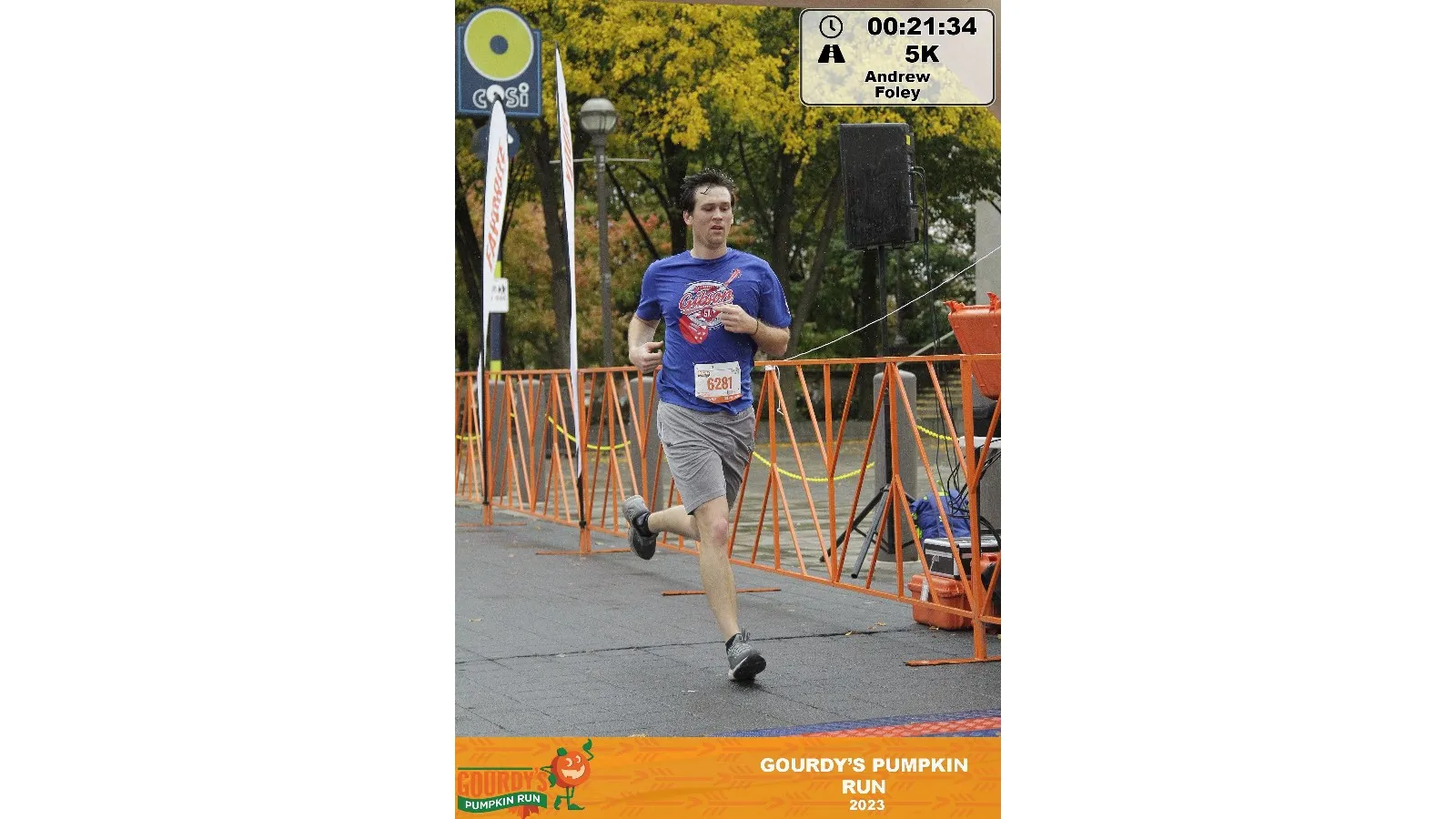 Andrew Foley finishing the race