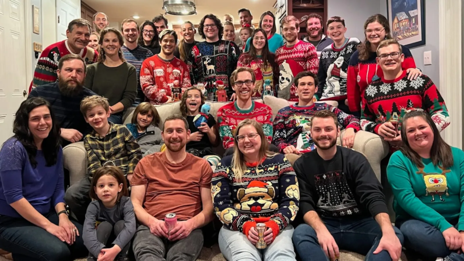 Group photo of AELers at the holiday party