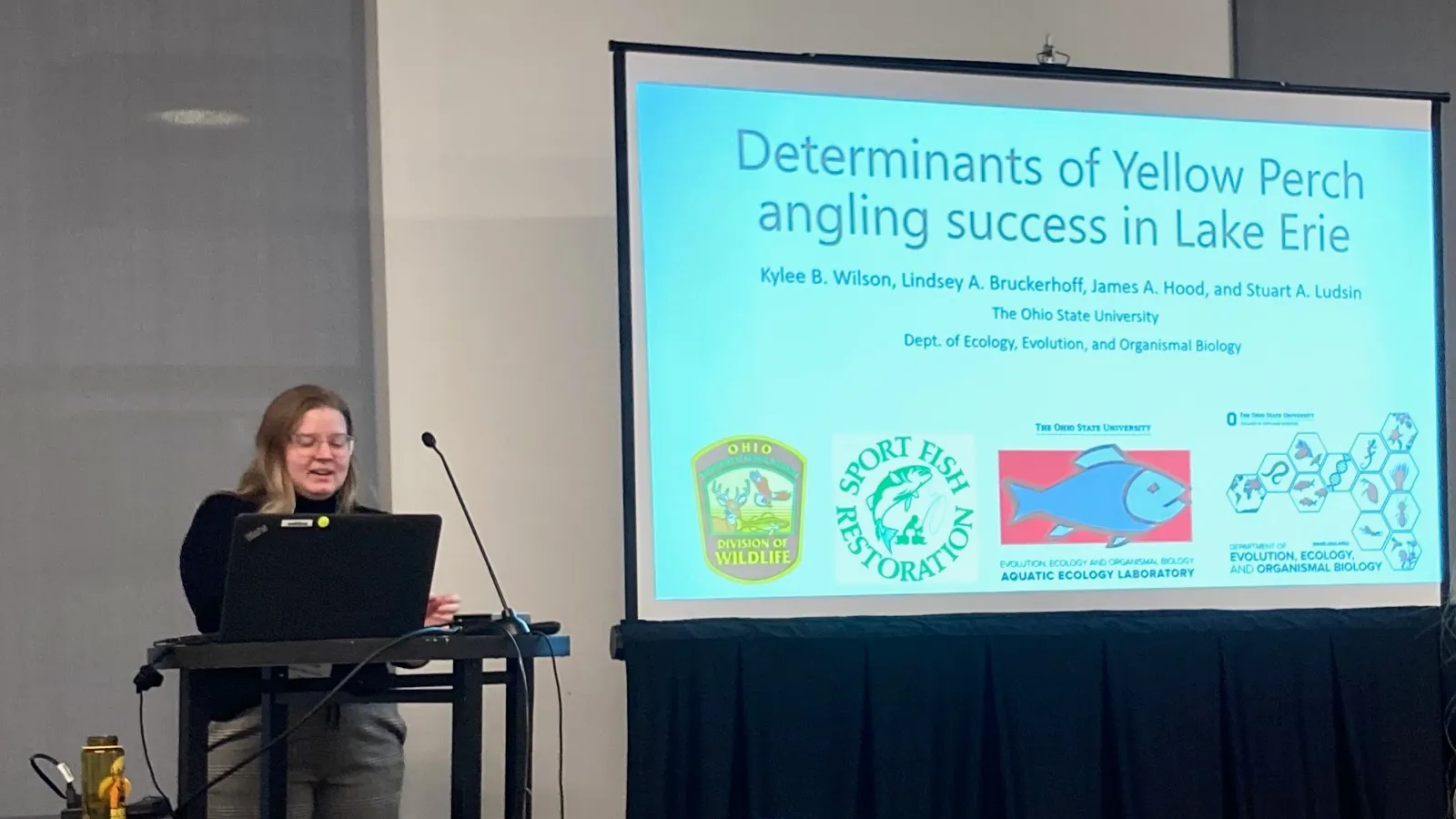 Kylee Wilson presenting her talk