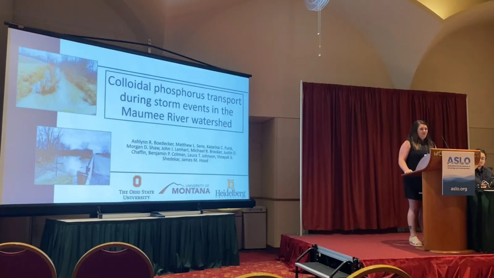 Ashlynn Boedecker giving her talk at ASLO 2024
