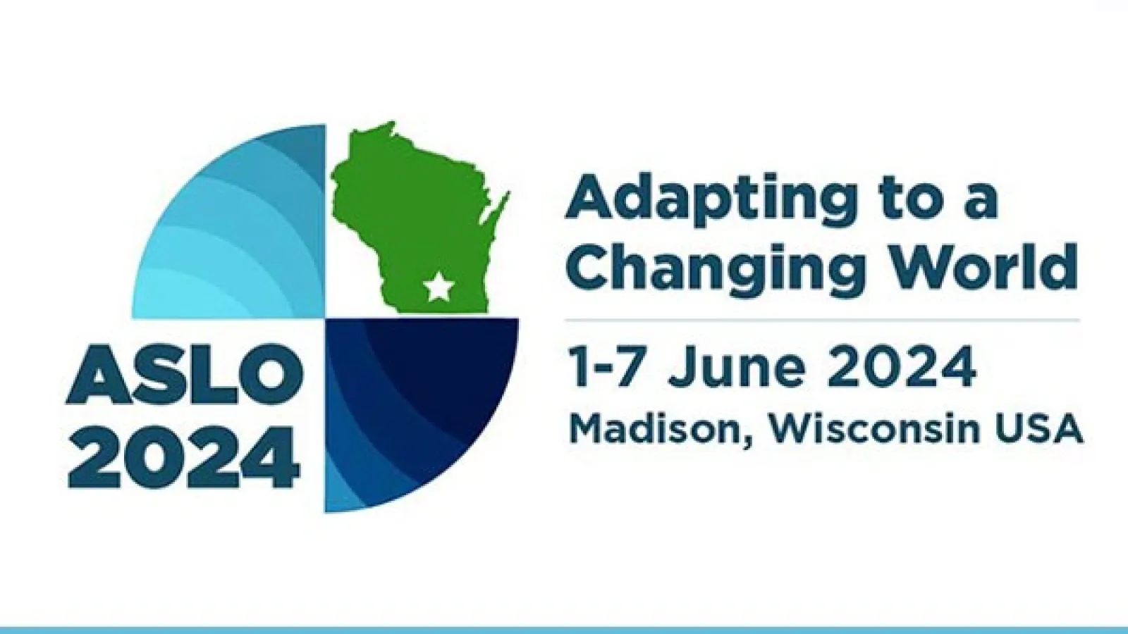 ASLO 2024 Logo: Adapting to a changing world, 1-7 June 2024, Madison, WI, USA