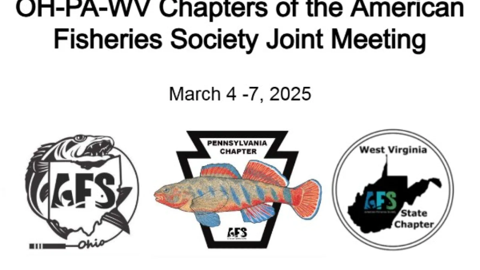 OH-PA-WV Chapters of the American Fisheries Society Join Meeting with chapter logos for each state