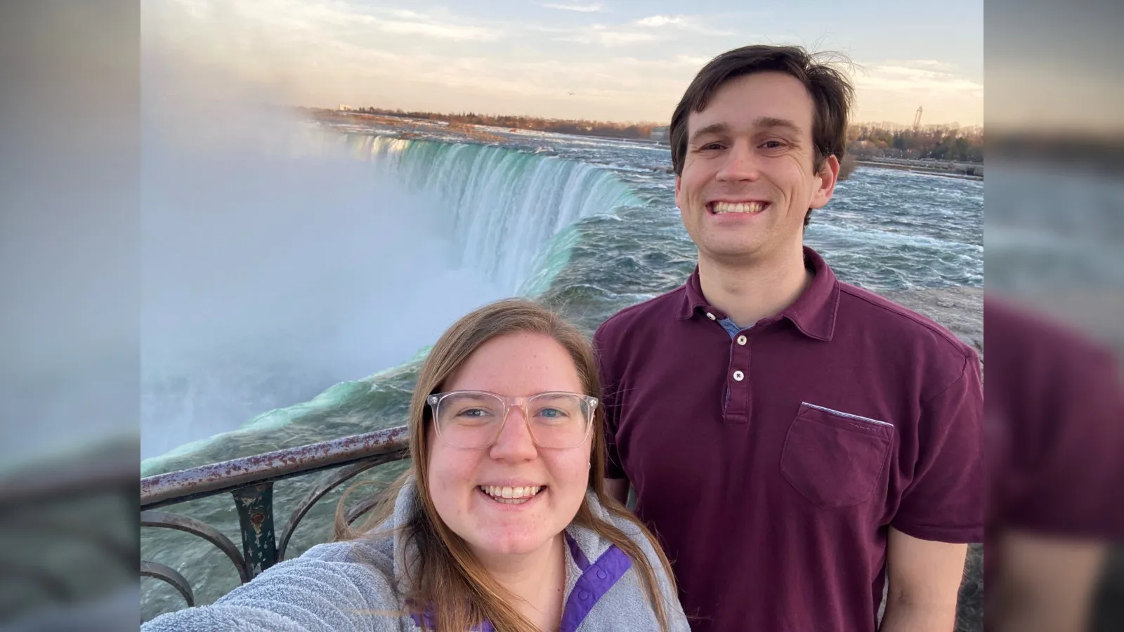 Kylee Wilson and Andrew Foley in front of Niagara Falls