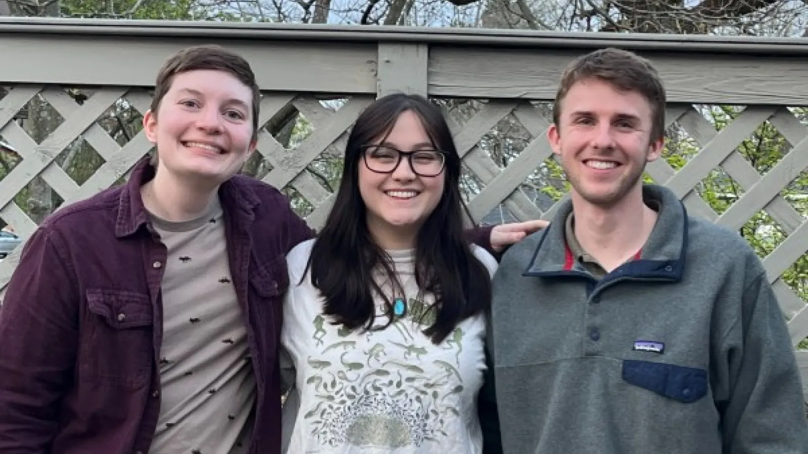 Madeline Schumacher, Abby Shake, and Justin Furby