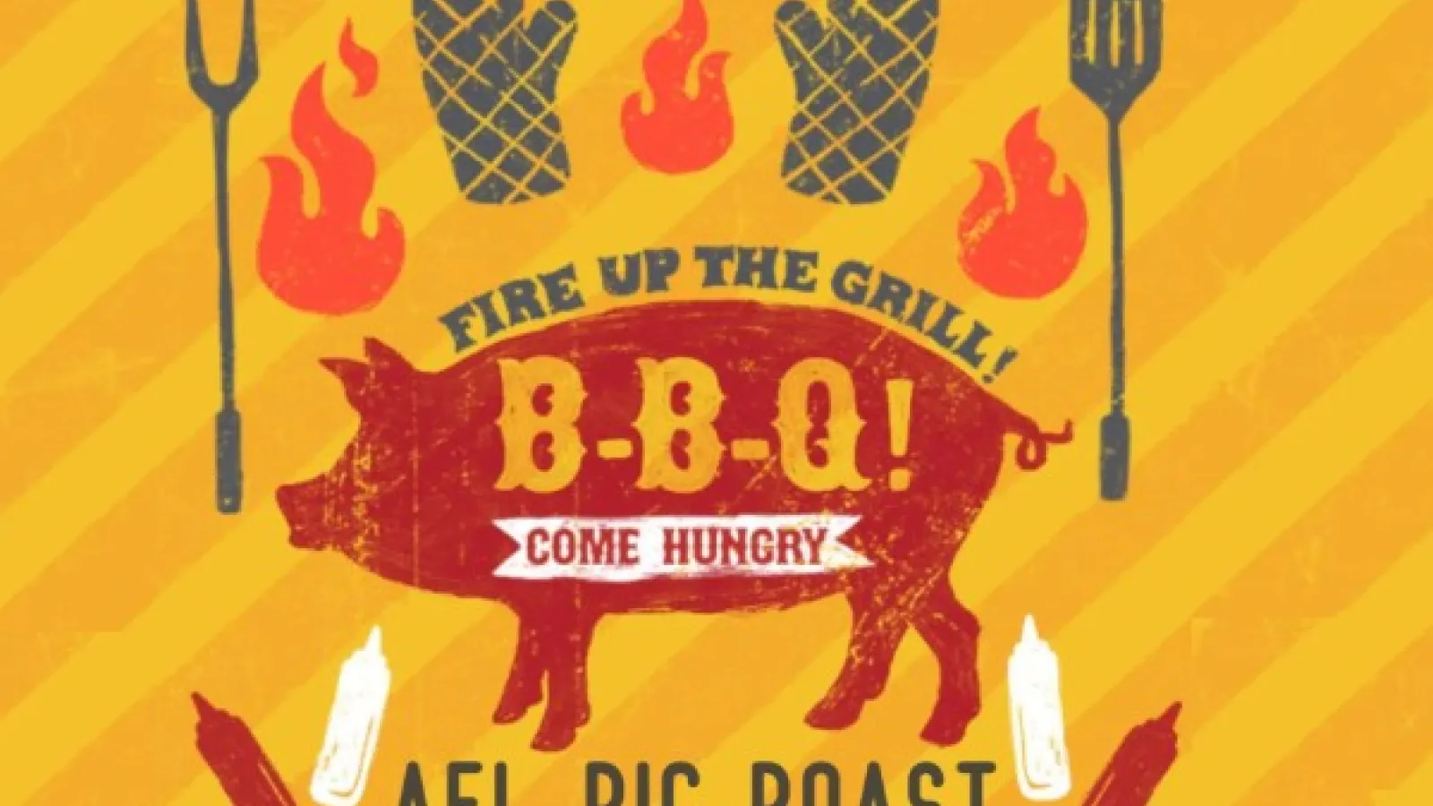 Decorative invitation to AEL pig roast