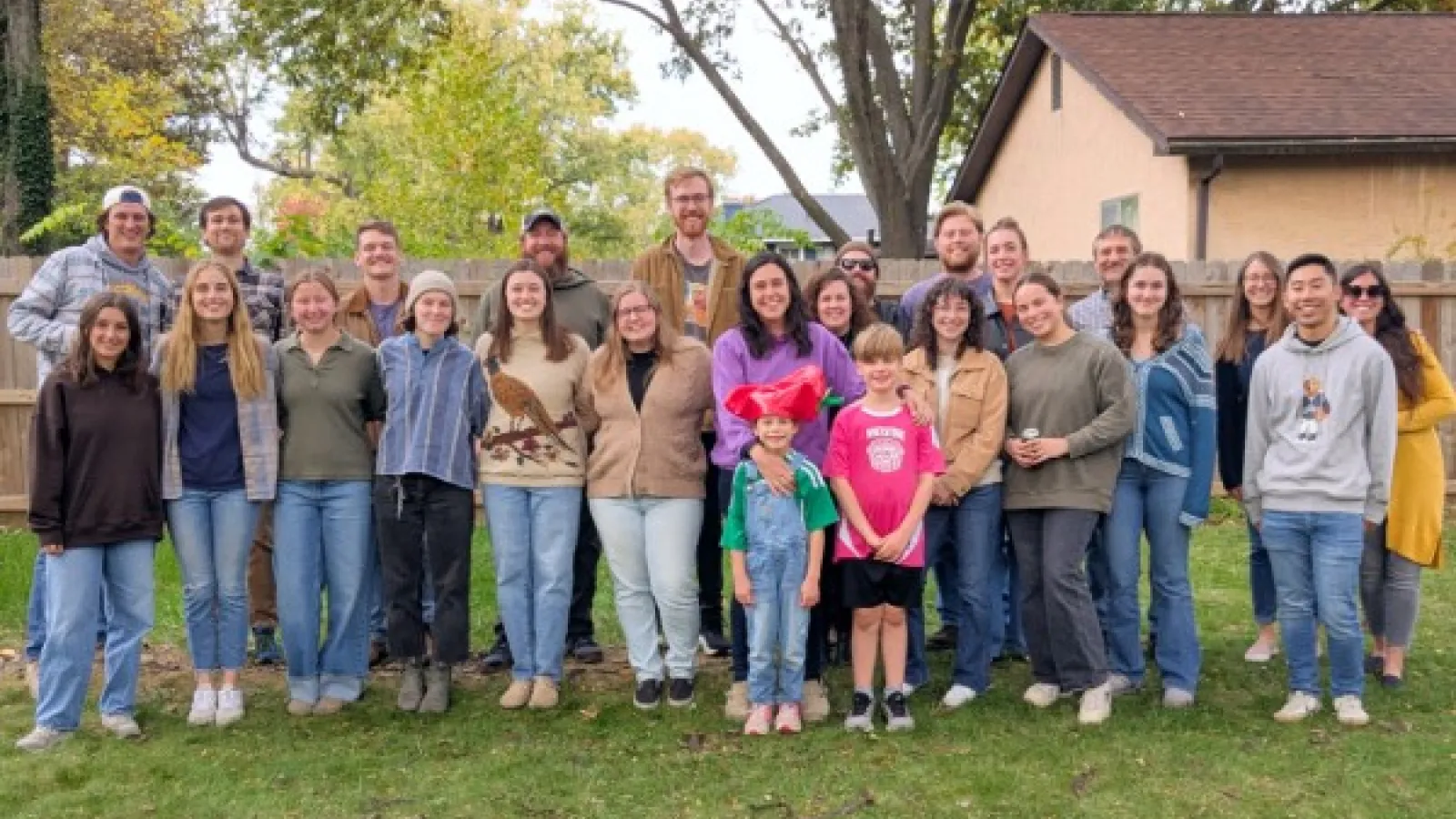 Group of AELers in the backyard at the chili cookoff