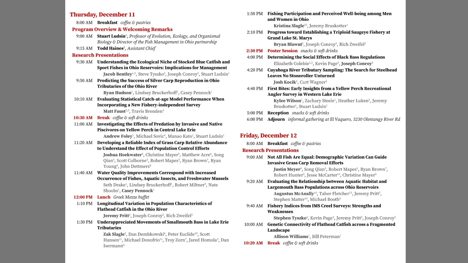 pages of program
