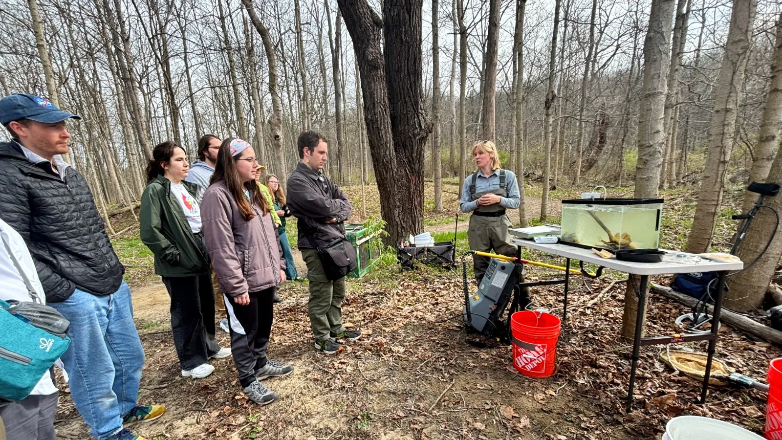 Megan Herbruck leading a field trip