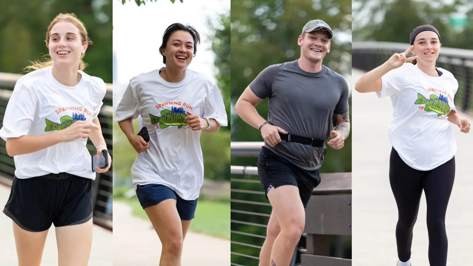 Alexa Howard, Demetra Williams, James Dowling, and Reagan Oller running
