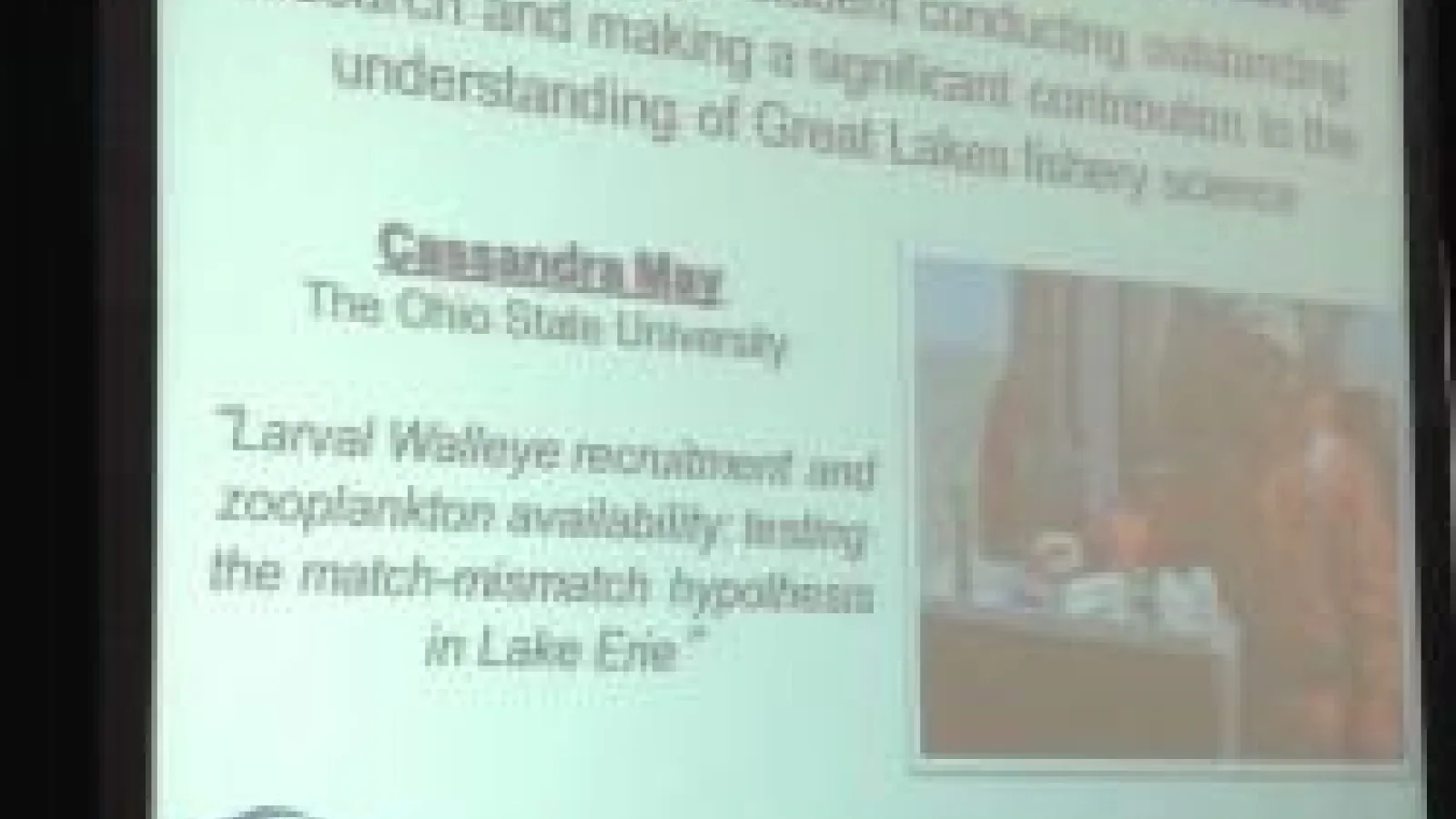 Slide showing Cassie has been awarded the Norman S Baldwin scholarship