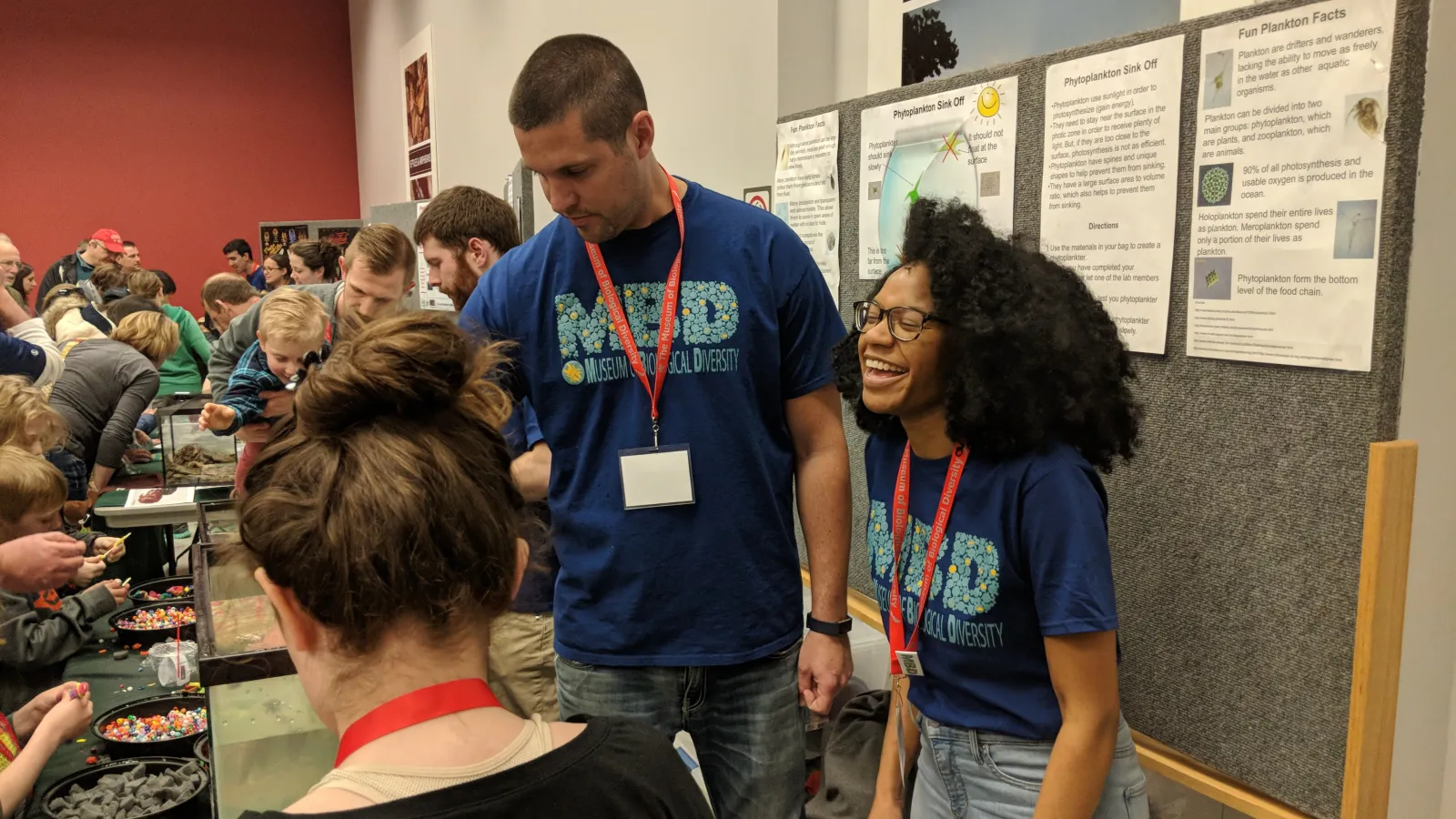 Amara and Mike run a plankton activity at the open house