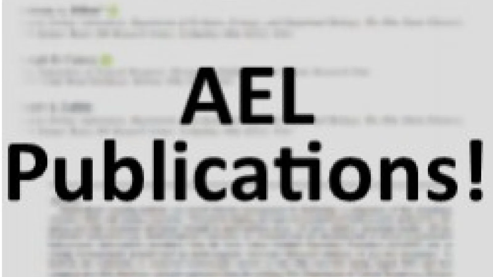 Blurred publication with the words "AEL Publications" 