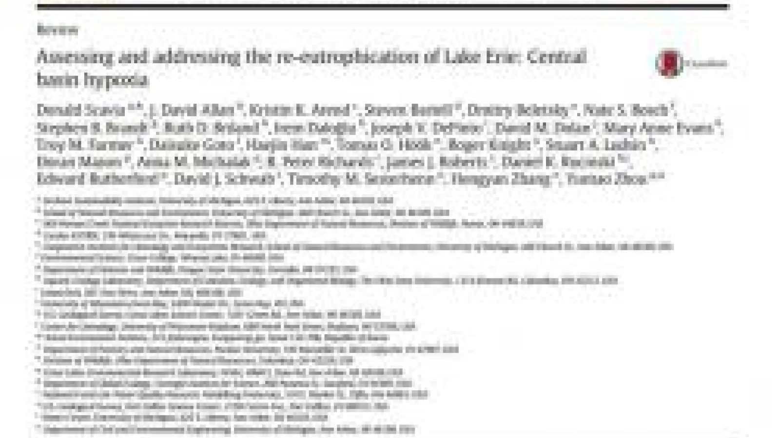 Screenshot of the top of the article