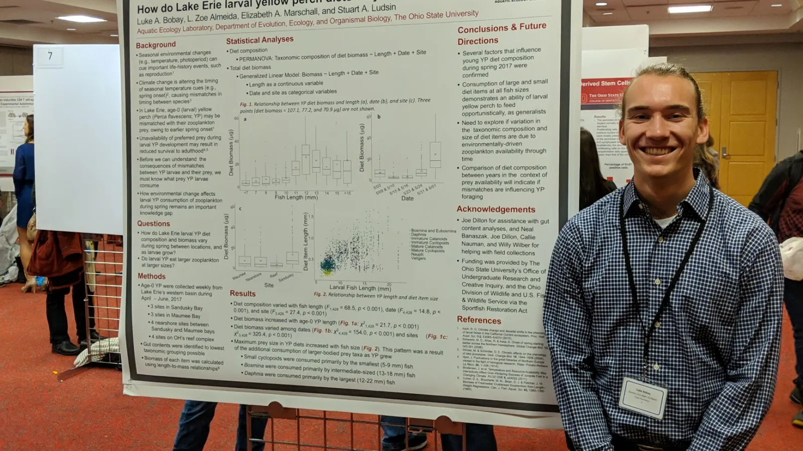 AEL undergraduate researcher Luke Bobay and his poster
