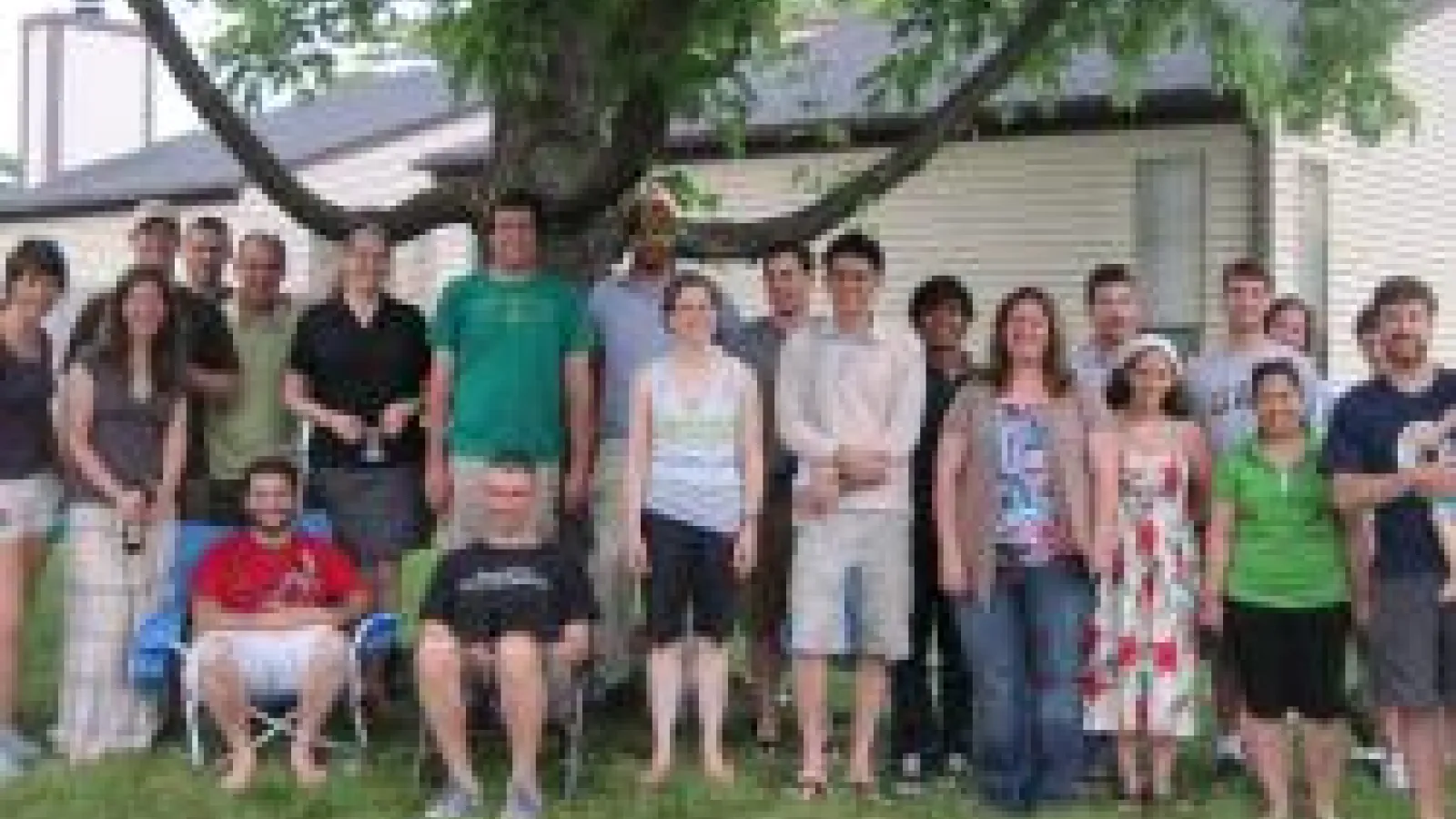 Group photo of AELers at a cookout
