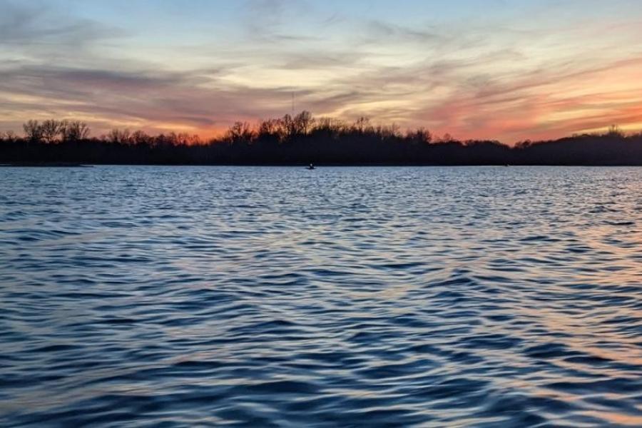 Sunset over Hoover Reservoir 