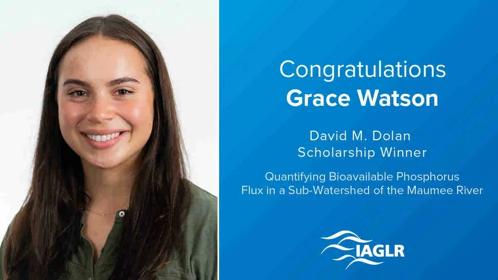 Grace Watson headshot next to award text