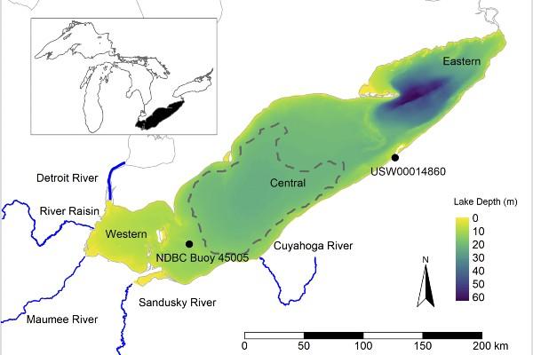 Lake Erie depth map