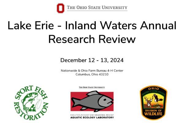 Lake Erie & Inland Waters Annual Research Review with agency logos