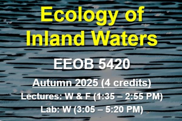 water background; text: Ecology of Inland waters