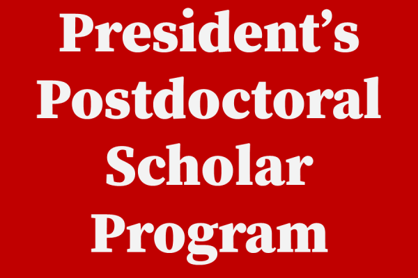 light gray text on red background: "President's Postdoctoral Scholar Program"