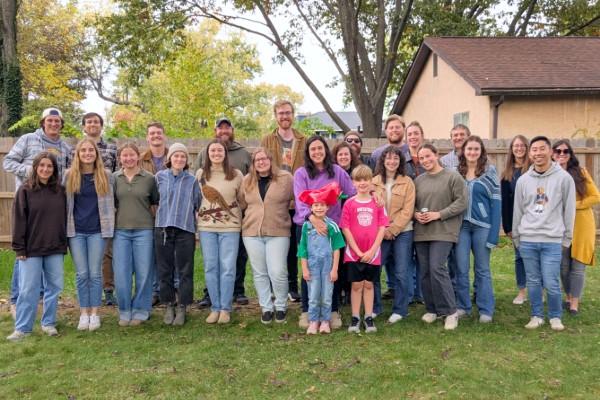 Group of AELers in the backyard at the chili cookoff