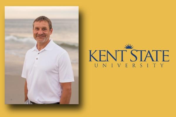 Stu Ludsin next to Kent State University logo