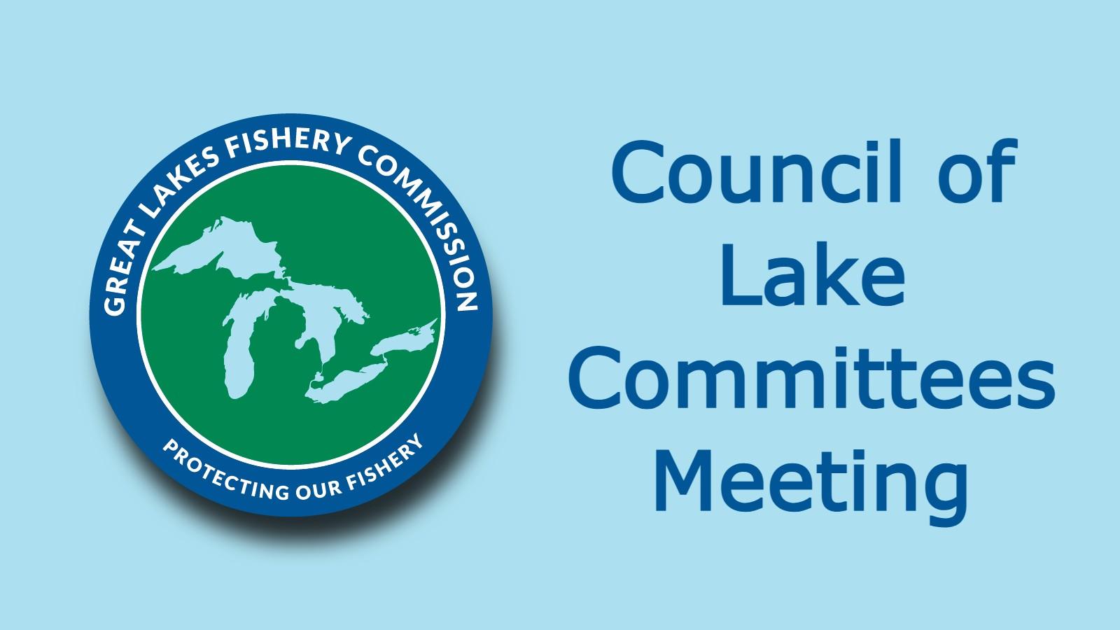 Great Lakes Fishery Commission logo beside text: "Council of Lake Committees Meeting"