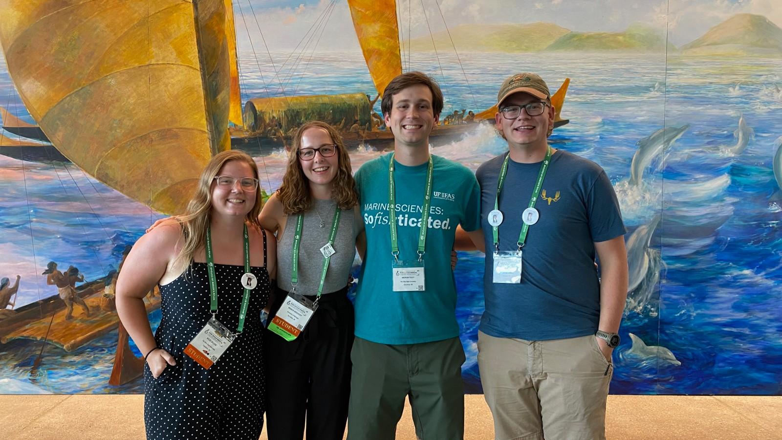 Group photo at the conference center; Kylee, Monica, Andrew & Jacob