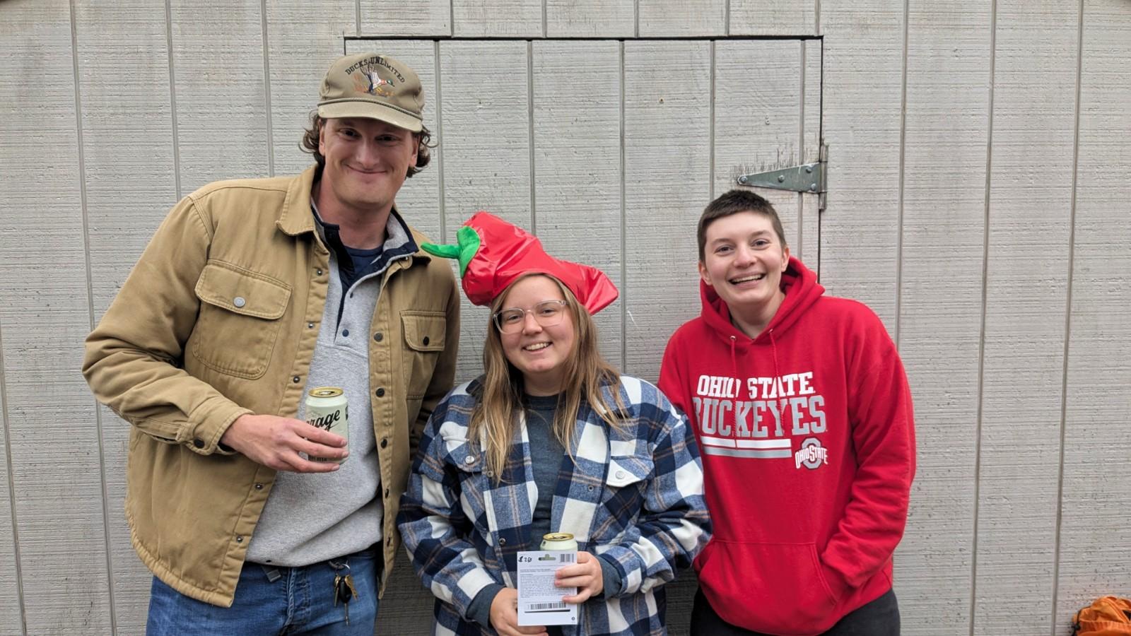 Sawyer Olson, Kylee Wilson in the chili hat, and Madeline Schumacher