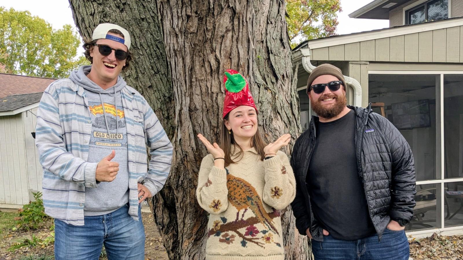 Sawyer Olson, Abby Duimering in the chili hat, and Mack White